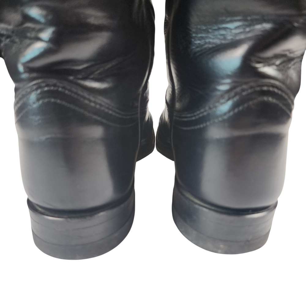 Justin Ropers Black Leather Boots Womens 6.5B Cowboy Western Rodeo USA Vintage - Picture 4 of 14